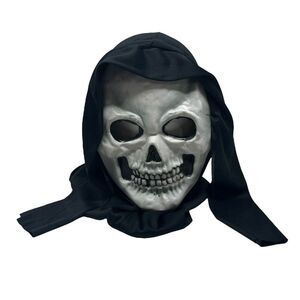 Fun World Fearsome Faces‎ Black Hood Skull Halloween Mask Kids Halloween